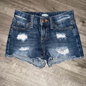 Old Navy Women's Distressed Jean Shorts - Dark Blue